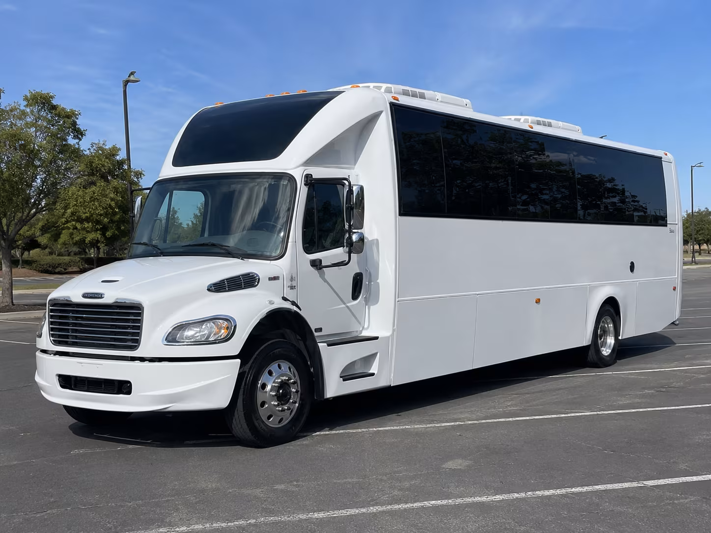 from the bridal suite to the reception party buses for the wedding party