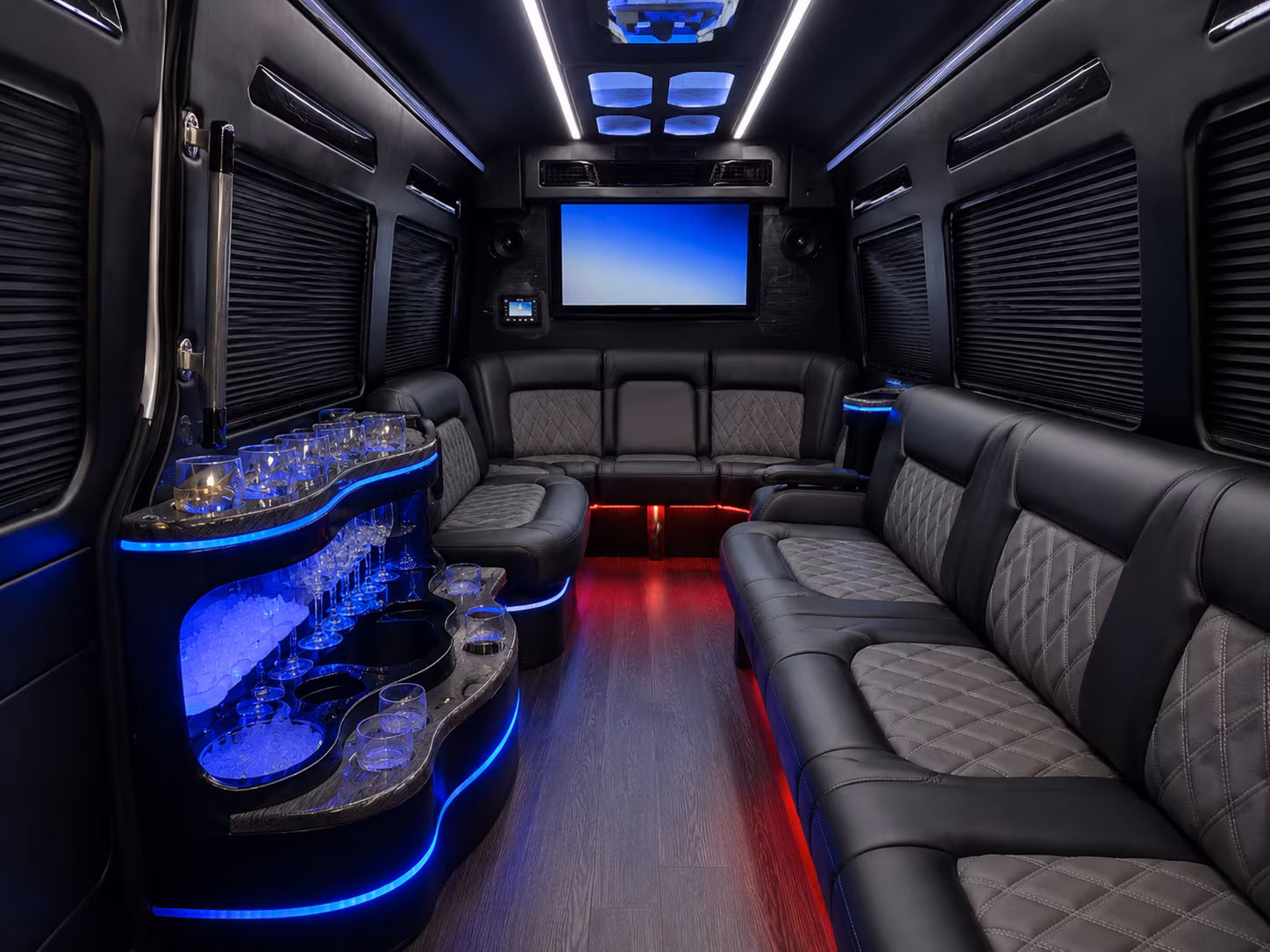 you can request white black or silver buses to match your wedding colors